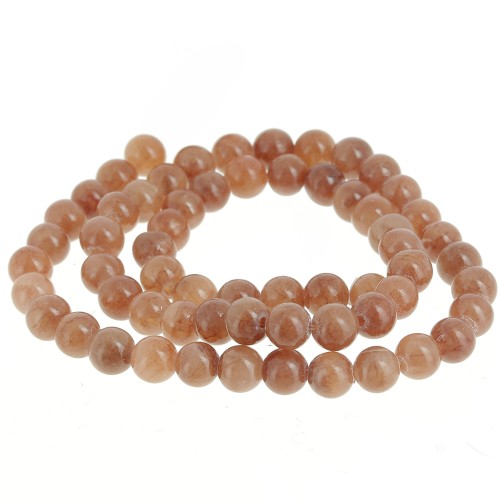 Perles rondes 6.5 mm imitation gemme Jade  - Marron clair x39cm
