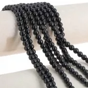 Perles rondes 6.5 mm imitation gemme Jade - Noir x39cm