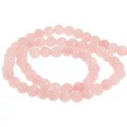 Perles rondes 6.5 mm - imitation gemme Jade  - Vieux rose x39cm