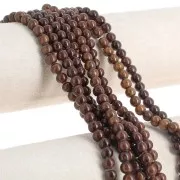 Perles rondes 6.5 mm imitation gemme Jade  - Marron foncé x39cm