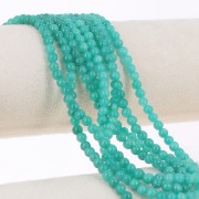 Perles rondes 4.5 mm - imitation gemme Jade - Vert turquoise x39cm