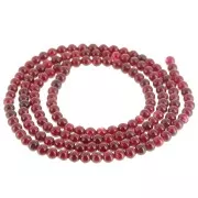 Perles rondes 2.5 mm - imitation gemme Jade - Bordeaux x38cm
