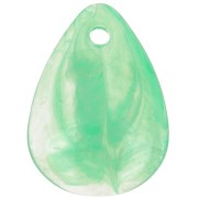 Sequins pétales de fleurs incurvés  17 mm en acrylique - Marbré vert x15