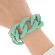 9 maillons en acrylique 39x34 mm pour création de bracelet - Sauge x22cm