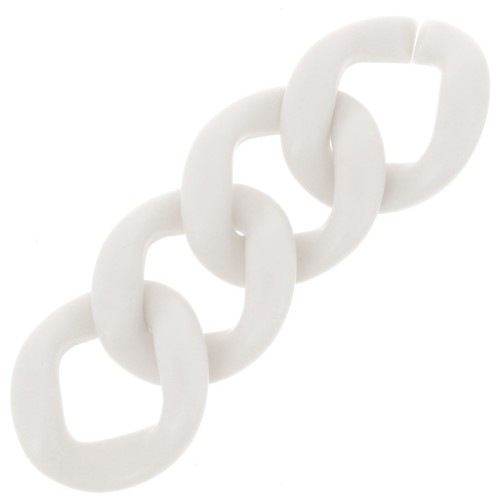 Maillon ovale torsadé en acrylique 39x34 mm - Opaque crème satiné x1