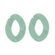 Maillon ovale torsadé en acrylique 29x21 mm - Sauge x1