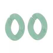 Maillon ovale torsadé en acrylique 29x21 mm - Sauge x1