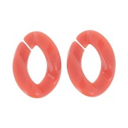 Maillon ovale torsadé en acrylique 29x21 mm - Brique x1