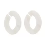 Maillon ovale torsadé en acrylique 29x21 mm - Opaque crème satiné x1