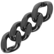 Maillon ovale torsadé en acrylique 34x26 mm - Noir x1|raw }}