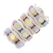 Rondelles Strass 6 mm - Argenté - Crystal AB x4