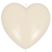 Perle coeur 26x27 mm en résine opaque - Ecru x1