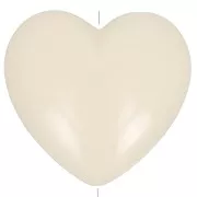 Perle coeur 26x27 mm en résine opaque - Ecru x1