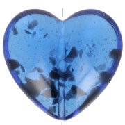 Perle coeur 26x27 mm en résine transparente - Bleu tacheté x1|raw }}