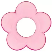 Pendentif fleur 21 mm en résine transparente - Rose x1