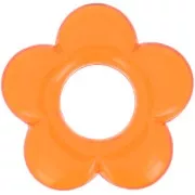 Pendentif fleur 21 mm en résine transparente - Orange x1