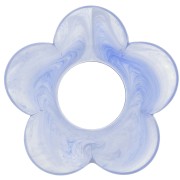 Pendentif fleur 21 mm en résine transparente - Bleu gris marbré x1|raw }}