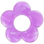 Pendentif fleur 21 mm en résine transparente - Prune marbré x1|raw }}
