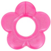 Pendentif fleur 21 mm en résine opaque - Fuchsia nacré x1