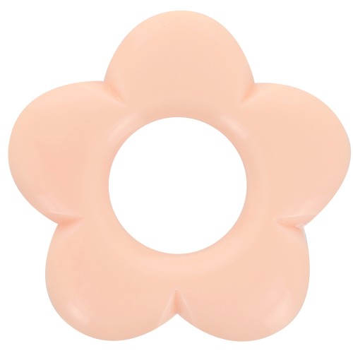 Pendentif fleur 21 mm en résine opaque - Peach x1