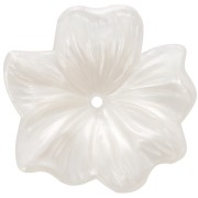 Pendentif Fleur  23 mm en résine transparente - Ivoire nacré x1|raw }}