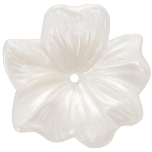 Pendentif Fleur  23 mm en résine transparente - Ivoire nacré x1