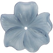 Pendentif Fleur  23 mm en résine transparente - Bleu foncé x1|raw }}