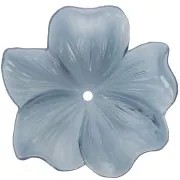 Pendentif Fleur  23 mm en résine transparente - Bleu foncé x1