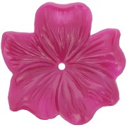 Pendentif Fleur  23 mm en résine opaque - Framboise x1|raw }}
