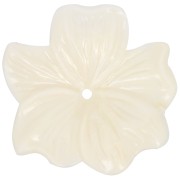 Pendentif Fleur  23 mm en résine opaque - Crème x1|raw }}