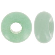 Perle ronde gros trou - donuts - 14 mm en pierre gemme - Aventurine x1|raw }}