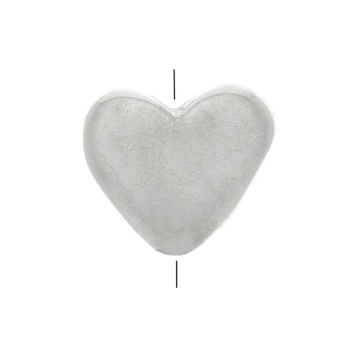Perle plate coeur 5x5.5 mm - Argent 925 x1