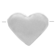 Perle plate coeur 7x8 mm - Argent 925 x1|raw }}