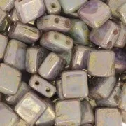 Tile beads 6 mm - Opaque Pale Jade Bronze Picasso x50