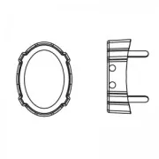 Serti griffe pour cabochon PureCrystal 4122 Oval Rivoli 14x10,5 mm - Doré x1