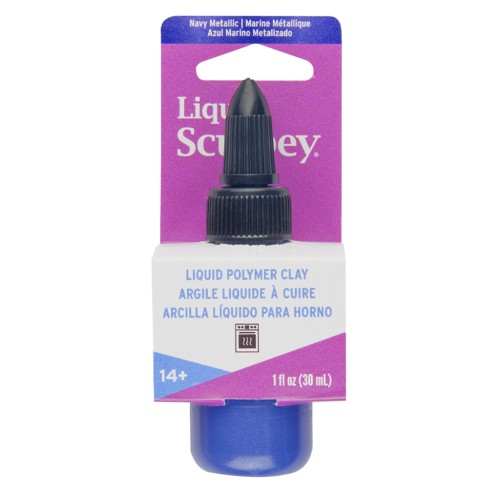 Pâte liquide Sculpey - Argile liquide à cuire - Bleu marine métallique x30ml