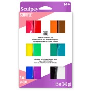 Assortiment de 12 couleurs de Pâte Soufflé - Multipack|raw }}
