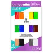 Assortiment de 12 couleurs de Pâte Sculpey III - Couleurs classiques|raw }}