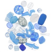 Assortiment de perles de bohème - Blue - Crystal x50g