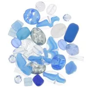 Assortiment de perles de bohème - Blue - Crystal x50g