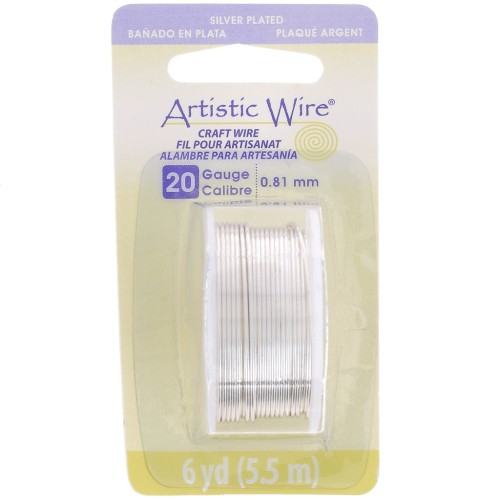 Fil de cuivre Artistic Wire 0.81 mm - Plaqué Argent anti-ternissement x5.5m