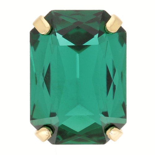 Cristal serti Aurora A4627 Octagon 14x10 mm - Doré - Emerald x1