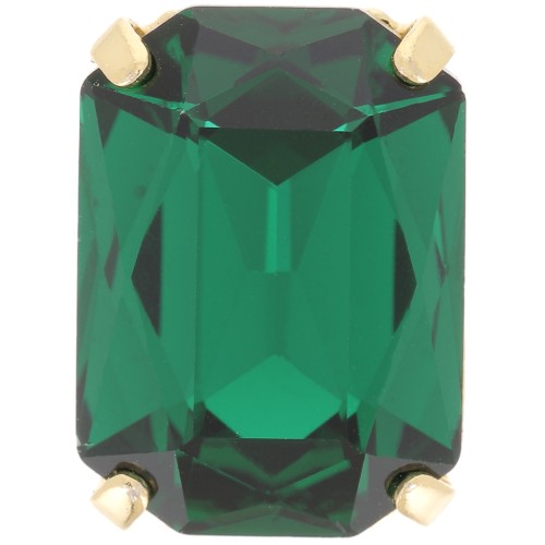 Cristal serti Aurora A4627 Octagon 18x13 mm - Doré - Emerald x1