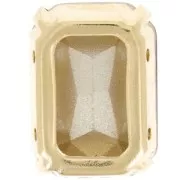 Cristal serti Aurora A4627 Octagon 18x13 mm - Doré - Emerald x1