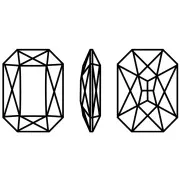 Cristal serti Aurora A4627 Octagon 18x13 mm - Doré - Emerald x1