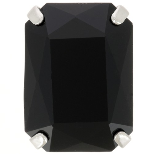 Cristal serti Aurora A4627 Octagon 18x13 mm - Rhodié - Jet x1