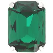 Cristal serti Aurora A4627 Octagon 18x13 mm - Rhodié - Emerald x1