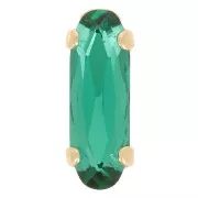 Cristal serti Aurora A4161 Long Classical Oval 15x5 mm - Doré - Emerald x1