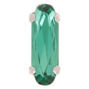 Cristal serti Aurora A4161 Long Classical Oval 15x5 mm - Rhodié - Emerald x1|raw }}