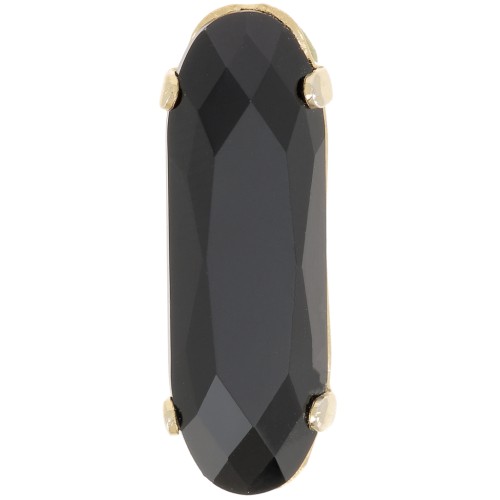 Cristal serti Aurora A4161 Long Classical Oval 21x7 mm - Doré - Jet x1